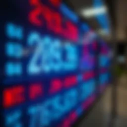 Currency exchange rates displayed on a digital screen