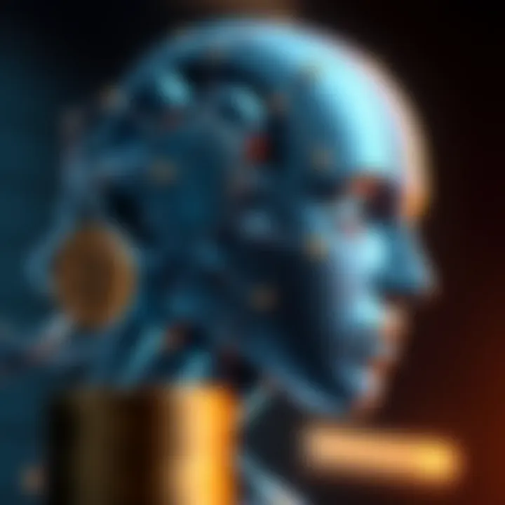 Conceptual representation of AI and cryptocurrency integration