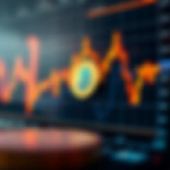 Technical chart showcasing cake coin price fluctuations