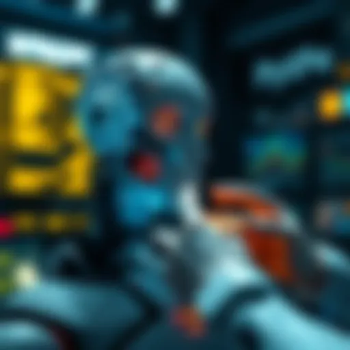 Visual representation of cryptocurrency interaction with AI