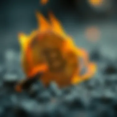 A visual representation of cryptocurrency burning concept