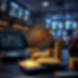 Conceptual visualization of cryptocurrency betting