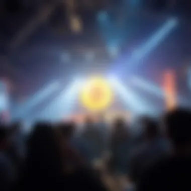 Conceptual representation of a cryptocurrency presale event