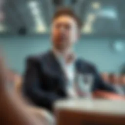 Elon Musk at a conference discussing innovation