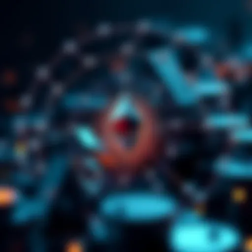 Illustration depicting the Ethereum blockchain ecosystem