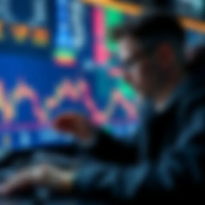 Analysis of Cryptocurrency Market Trends Investor analyzing cryptocurrency market trends