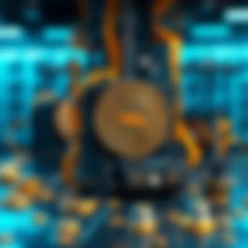 Detailed illustration of cryptocurrency mining sites showcasing various types and features