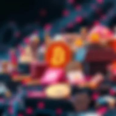 An abstract illustration showcasing various digital assets