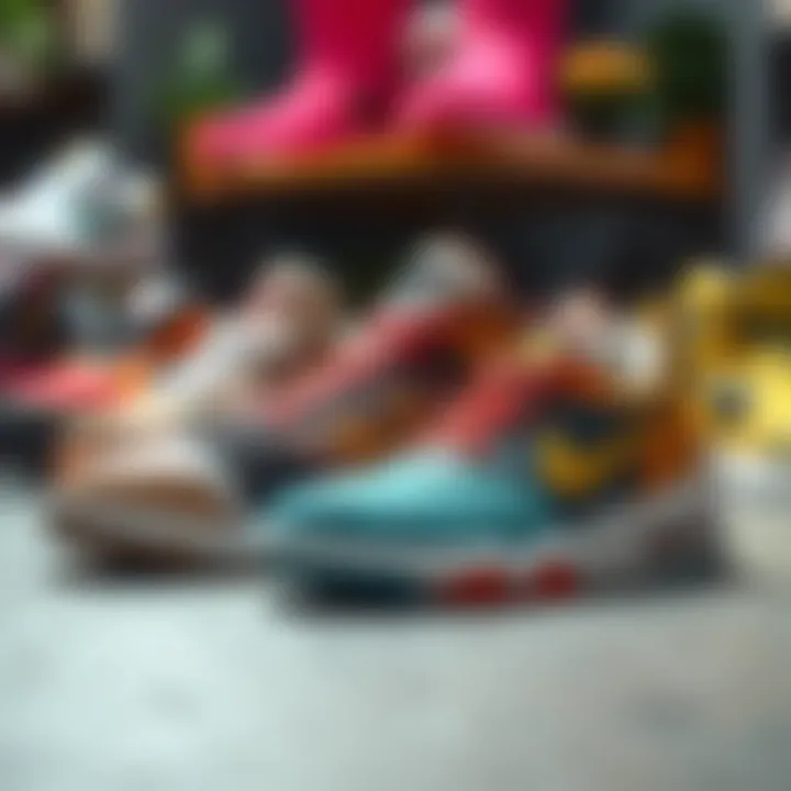 A vibrant collection of unique sneaker designs