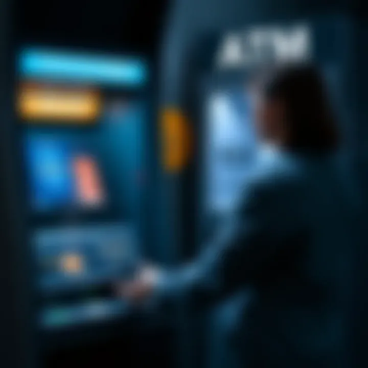 User interacting with a Bitcoin ATM